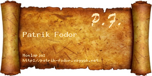 Patrik Fodor névjegykártya